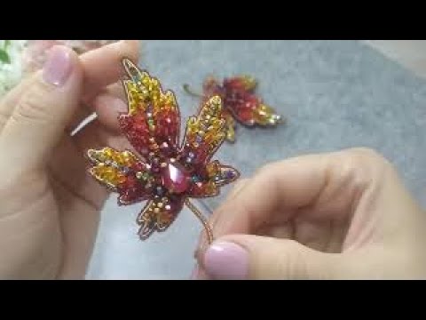 Видео: Моя работа над брошью "осенний лист"