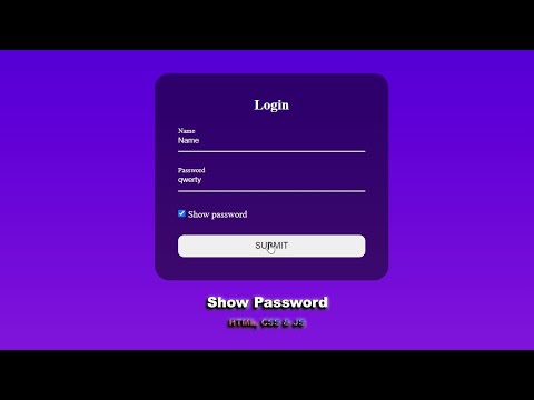 Видео: Кнопка показать пароль используя HTML, CSS & JS шаг за шагом || Show password using HTML, CSS & JS