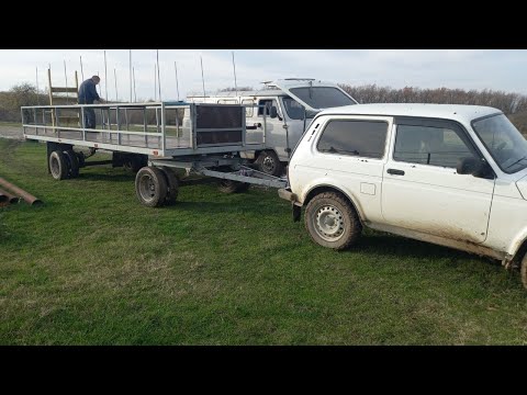 Видео: Прицеп с поворотной осью, обработка пчел в декабре