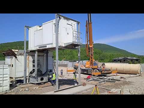 Видео: Монтаж БСУ Либхерр timelaps / Installation Liebherr Mobilmix 0,5