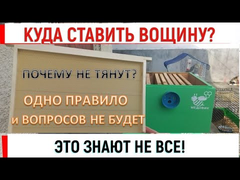 Видео: Куда ставить вощину. Это знают не все. Одно правило - ответ на все вопросы.