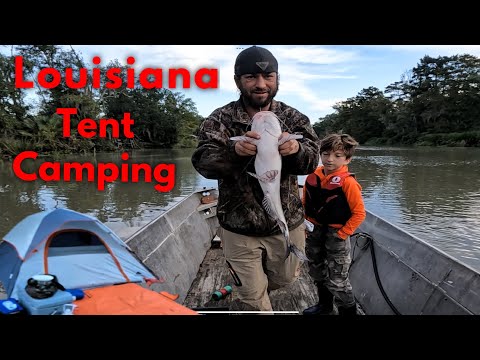 Видео: Отец и сын разбили палаточный лагерь на берегу залива Луизианы