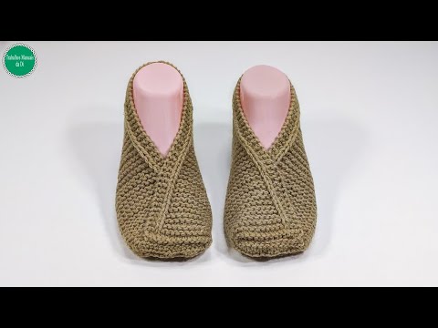 Видео: Пошаговое вязание тапочка