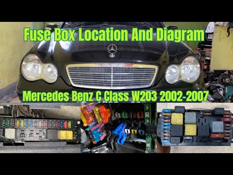 Видео: Расположение и схема блока предохранителей Mercedes Benz C-класса W203 2002-2007