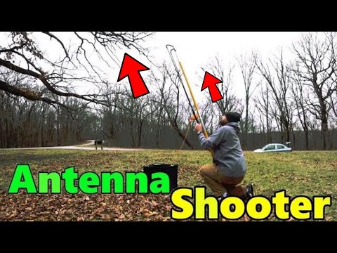 Видео: Выстрел антенной из рогатки для радиолюбительской антенны Полевой день в деревьях