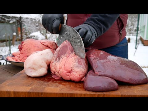 Видео: СЕРДЦЕ, ПЕЧЕНЬ, ЛЕГКИЕ. ЛИВЕР ГОВЯДИНЫ в КАЗАНЕ. ENG SUB