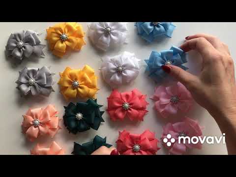 Видео: МК Бантики из ленты 2 см . 😍😍😍 Очень просто и красиво 🎀🎀.  DIY Bows 🎀🎀