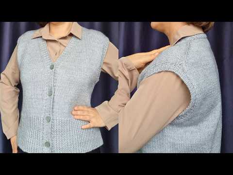 Видео: Жилет спицами "ЯПОНСКОЕ ПЛЕЧО" Мастер-класс