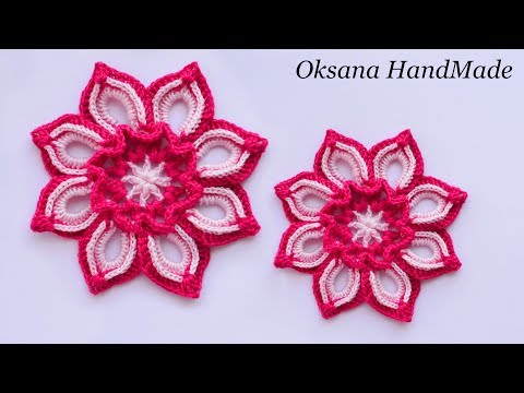 Видео: Цветок крючком. Мастер класс и схема. Flower crochet