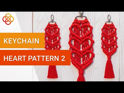 Видео: Брелок с узором "Сердце" в технике макраме #2 | DIY  | Урок макраме