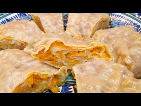 Видео: Ханум с тыквой!!! Очень сочный и вкусный ханум из тыквы!!! Отличное блюдо на обед или ужин!!!