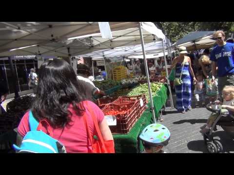 Видео: США 417: Farmers market в городе Саннивейл - а, вот, кому фрукты-овощи с калифорнийской грядки?