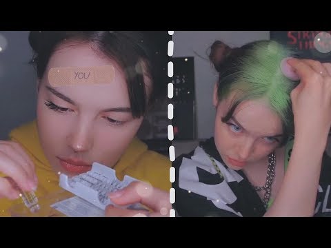 Видео: наращиваем ресницы и красим волосы дома 🐱‍🐉