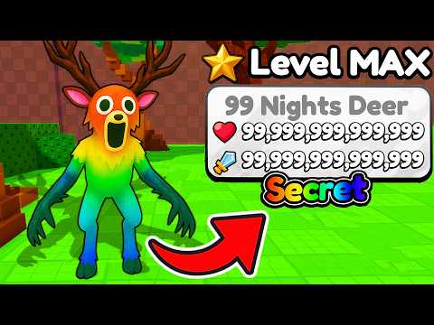 Видео: Открываем МАКСИМАЛЬНЫЙ УРОВЕНЬ Радужного оленя в 99 Nights Evolution!