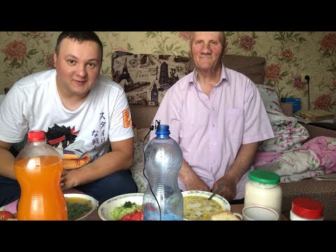 Видео: Суп куриный с лапшой| мукбанг с Батей MUKBANG