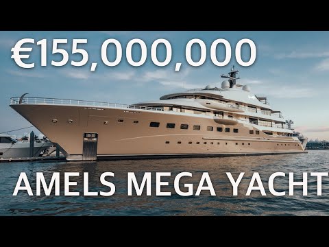Видео: € 155 000 000 Самая большая суперъяхта AMELS ЗДЕСЬ НА СОЛНЕЧНОЙ Мега-яхтеТур/частный тур под палубой