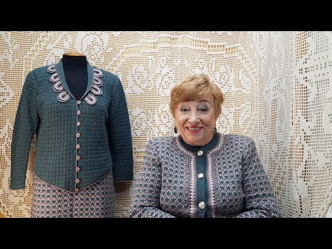 Видео: Жакет к юбке "Шанель".  Мастер-класс по вязанию крючком от О. С. Литвиной.