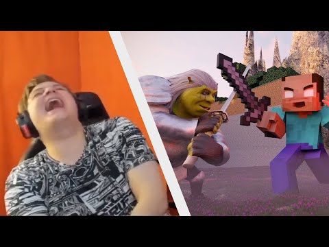 Видео: ПЯТЁРКА УМЕР ОТ СМЕХА С БИТВЫ ХЕРОБРИНА ПРОТИВ ШРЕКА