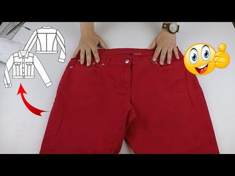 Видео: Оказалось, это удивительно просто. Сшила красивый жакет из джинсов.