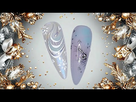 Видео: Простой и эффектный новогодний маникюр  Видеоурок/Simple and effective New Year's manicure. Tutorial