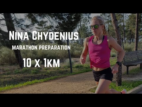 Видео: Нина Чидениус – интервалы 10 х 1 км (подготовка к Севильскому марафону)