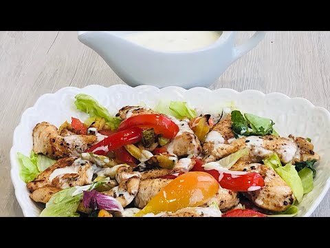Видео: Тёплый салат с  курицей под соусом Дорблю! Высокая кулинария у вас дома!😘