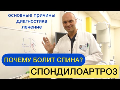 Видео: ПОЧЕМУ БОЛИТ СПИНА? СПОНДИЛОАРТРОЗ: причины боли в спине, диагностика и лечение.