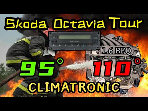 Видео: Skoda Octavia Tour 1.6 BFQ з кліматом. Зменшуємо температуру роботи двигуна з 110° на 95°.