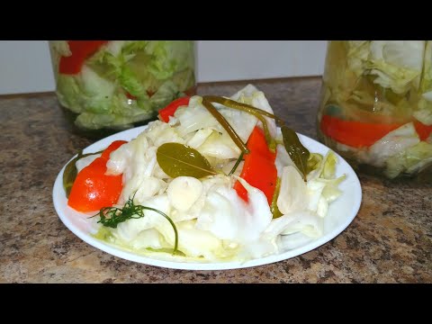 Видео: Рецепт Маринованной Молодой Капусты! Обалденно Вкусная Закуска!