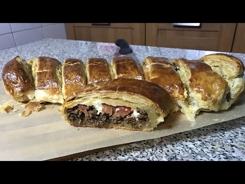 Видео: Շերտավոր խմորով մսով ռուլետ  Мясной рулет из слоенного теста  Puff pastry meatloaf  Xohanoc.am