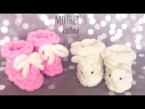 Видео: Пинетки из Alize Puffy. Мастер-класс от Mother's Knitting