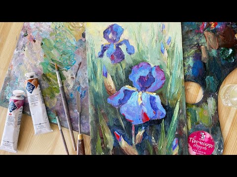 Видео: Полный мастер-класс по живописи маслом. Ирисы