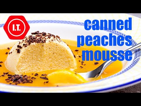 Видео: Canned peaches mousse. Мусс из консервированных персиков