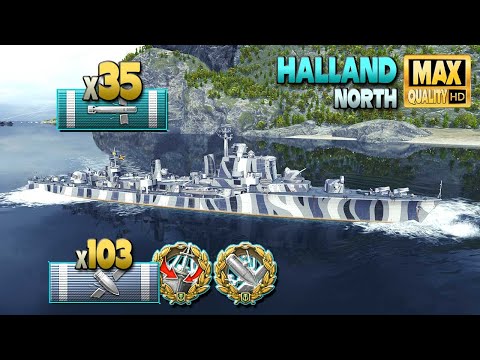 Видео: Эсминец Халланд: Торпедный босс x35 - World of Warships