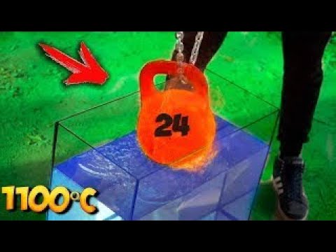 Видео: Червена гореща гиря в аквариум + медна лава и топки