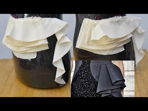 Видео: ПЛИССИРОВАННАЯ НЕПРЕРЫВНАЯ БОКОВАЯ БАСКА С ВОЛАНАМИ / НЕ ТРЕБУЕТСЯ РАСЧЕТОВ, НЕ ТРАТИТСЯ ТКАНИ.