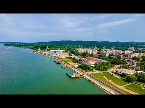 Видео: Река Дунав край град Лом, гледки от дрон/Danube river near the town of Lom, views from a drone