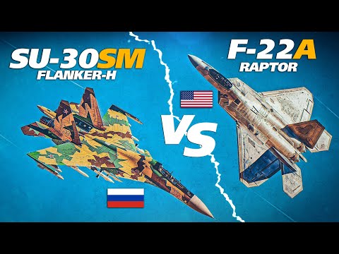 Видео: F-22 Raptor против Су-30СМ Flanker-H: современный воздушный бой с управлением вектором тяги | Циф...