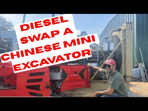 Видео: Китайский мини-экскаватор: замена дизельного двигателя (после пожара… и опрокидывания!) ЧАСТЬ 1