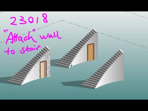 Видео: 23018 - «Прикрепить» стены к лестнице в Revit