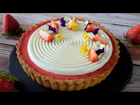 Видео: Рецепт современного клубнично-миндального торта |ASMR| cakeshare
