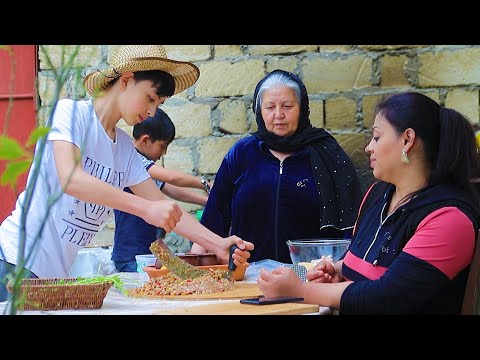Видео: Мама и Дочь приготовили УФО Кебаб и Гата | Деревенский жизнь Молодой Семьи