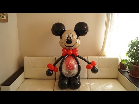Видео: Самый простой и быстрый Микки Маус из шаров. The easiest and quickest of Mickey Mouse balloons.