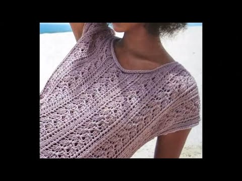 Видео: Таким узором Вы ещё точно не вязали. Летняя кофточка спицами необычным узором.