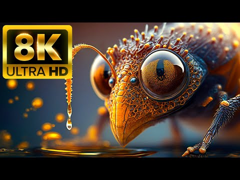 Видео: Насекомое - 8K (60 кадров в секунду) Ultra HD - со звуками природы (красочно динамичным)