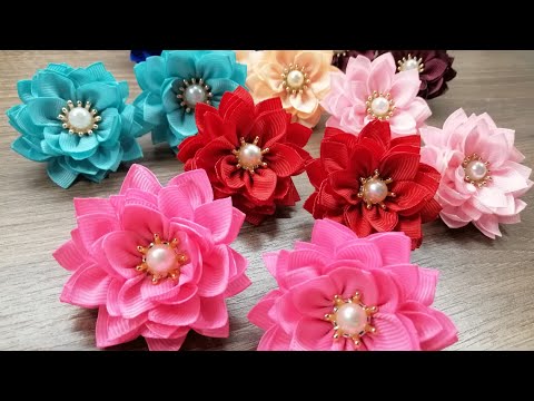 Видео: 🌸Так просто🌸Маленькие цветочки из ленты 2.5см/🌸Ribbon Flowers🌸DIY
