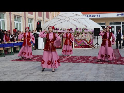 Видео: Shimbay tv.  Шымбай районлык 40-санлы улыума орта билим бериу мектебинде   Наурыз байрамы.