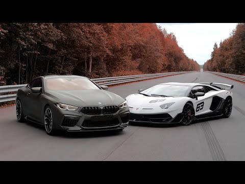 Видео: 800+ л.с. BMW M8 vs 800+ л.с. Lamborghini Aventador SVJ. Битва идеологий