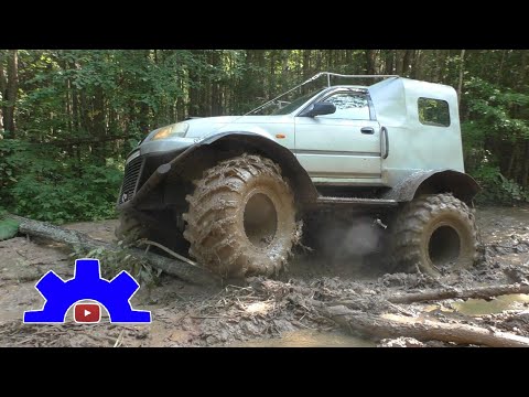 Видео: "Слегка" прокачали Honda Partner. Получился проходимый самодельный вездеход на ободрышах.