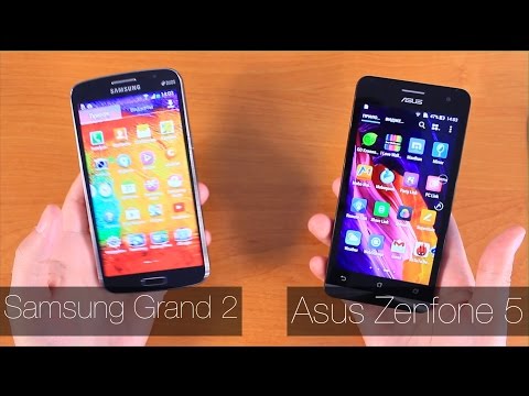 Видео: Asus ZenFone 5 vs Samsung Grand 2 Сравнение